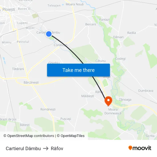 Cartierul Dâmbu to Râfov map
