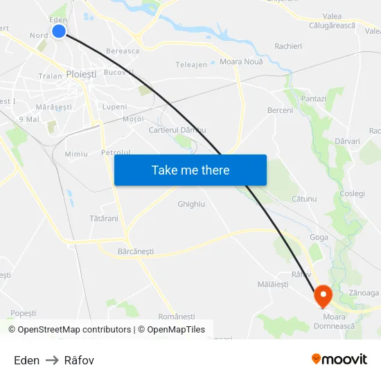 Eden to Râfov map