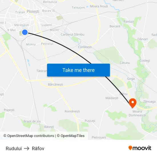 Rudului to Râfov map