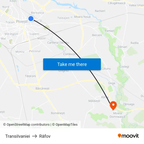 Transilvaniei to Râfov map