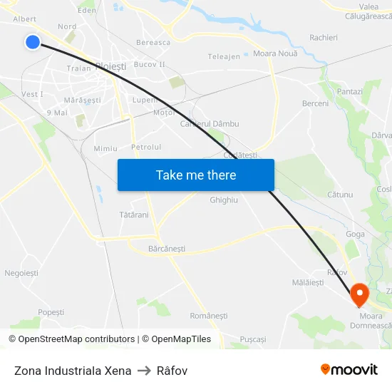Zona Industriala Xena to Râfov map