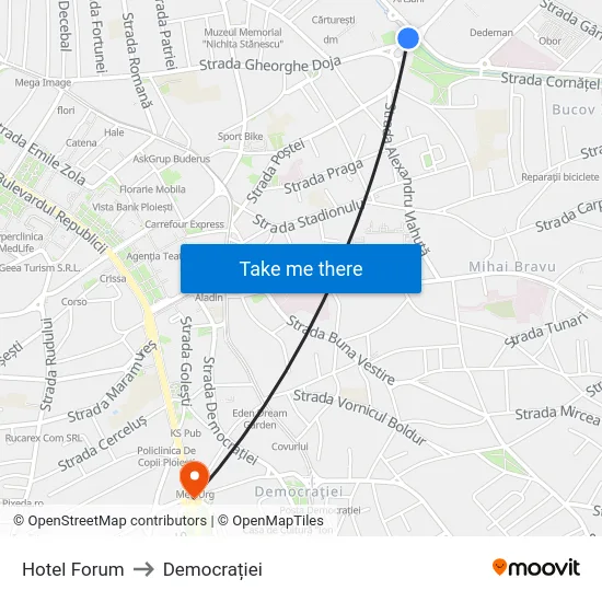 Hotel Forum to Democrației map