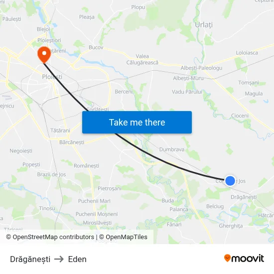 Drăgănești to Eden map