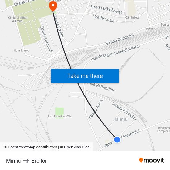 Mimiu to Eroilor map
