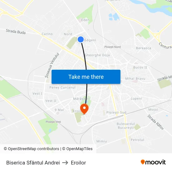 Biserica Sfântul Andrei to Eroilor map