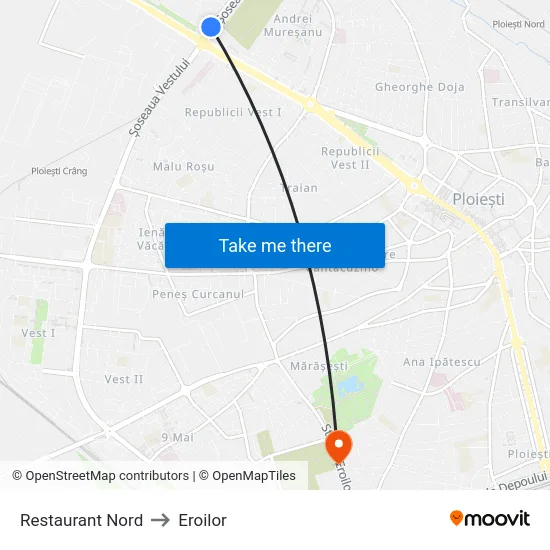 Restaurant Nord to Eroilor map