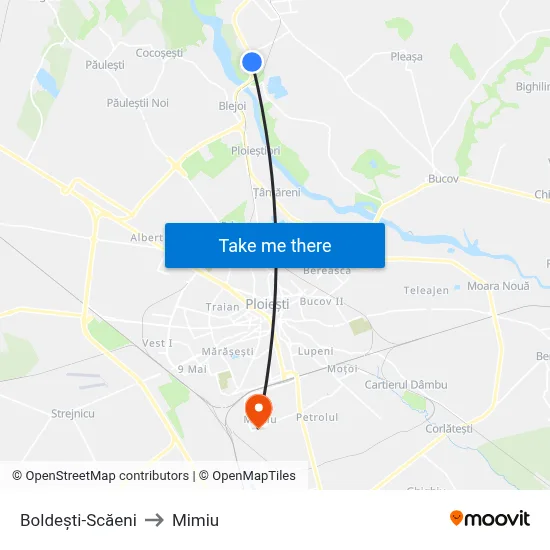 Boldești-Scăeni to Mimiu map