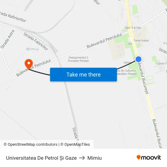 Universitatea De Petrol Și Gaze to Mimiu map