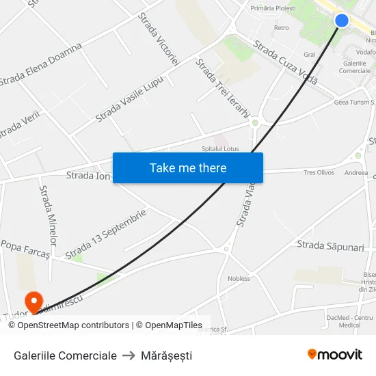 Galeriile Comerciale to Mărășești map