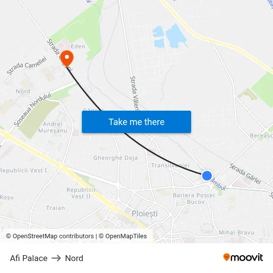 Afi Palace to Nord map