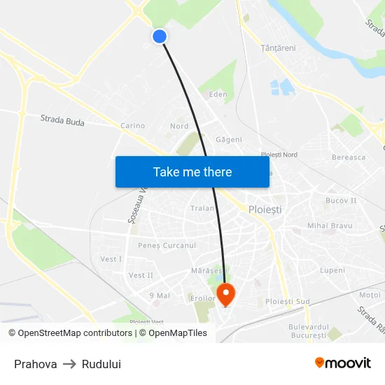 Prahova to Rudului map