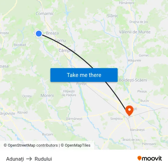 Adunați to Rudului map