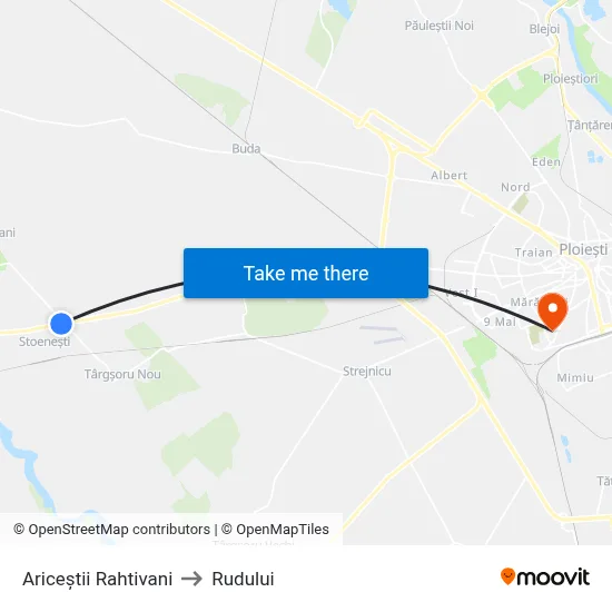 Ariceștii Rahtivani to Rudului map
