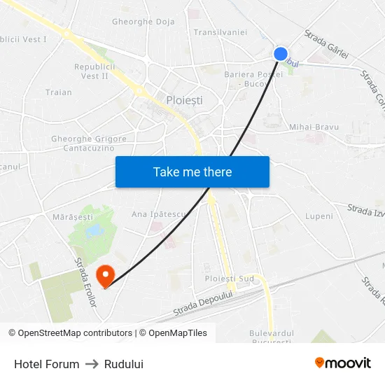 Hotel Forum to Rudului map