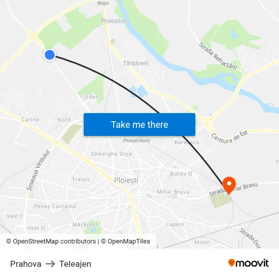 Prahova to Teleajen map