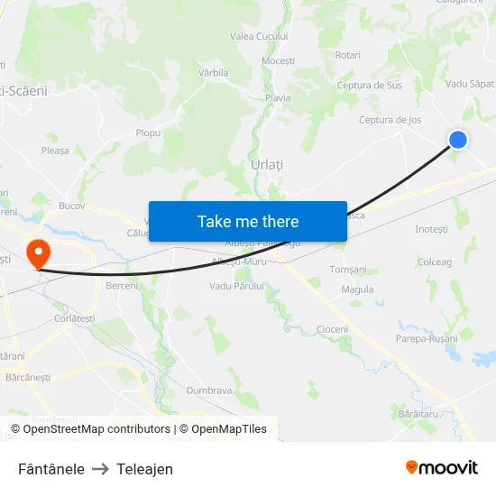 Fântânele to Teleajen map