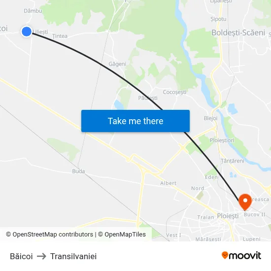 Băicoi to Transilvaniei map