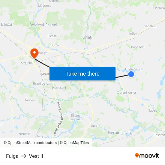 Fulga to Vest II map