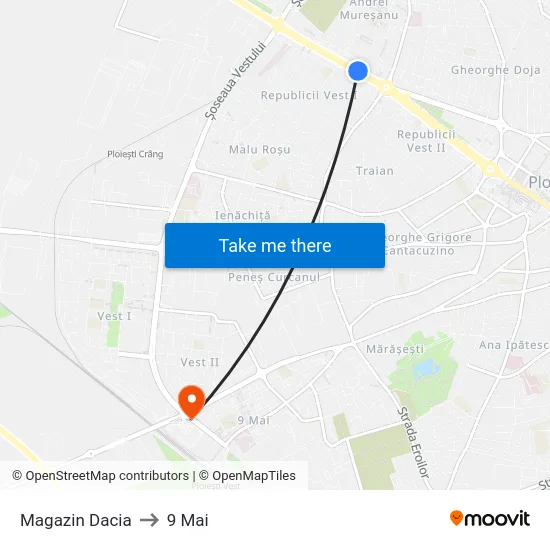 Magazin Dacia to 9 Mai map