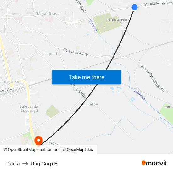 Dacia to Upg Corp B map
