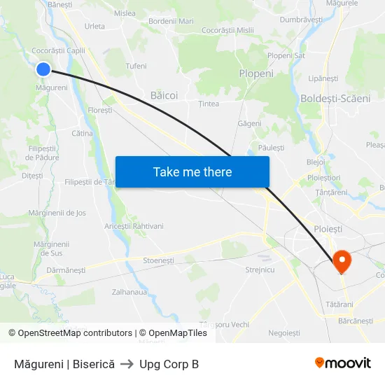 Măgureni | Biserică to Upg Corp B map