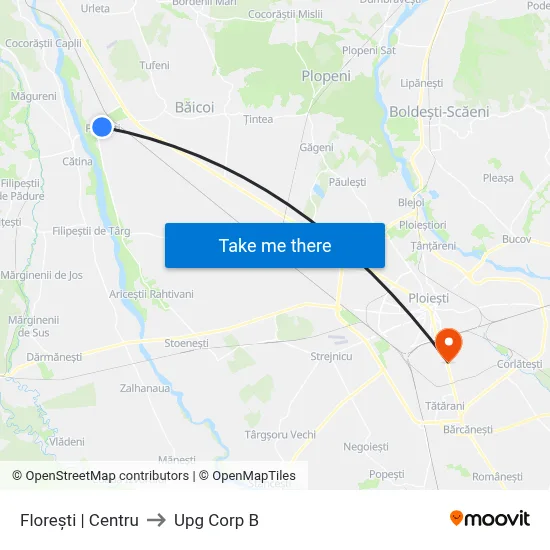 Florești | Centru to Upg Corp B map