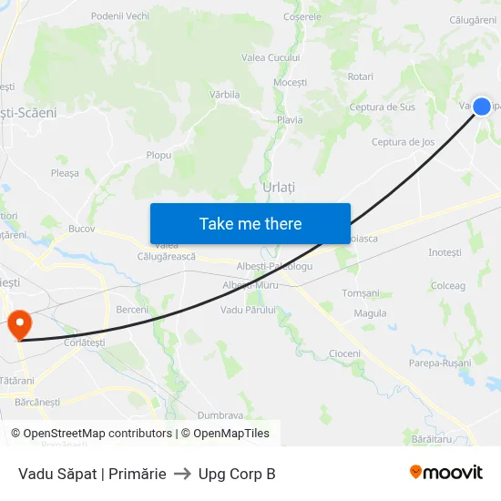 Vadu Săpat | Primărie to Upg Corp B map