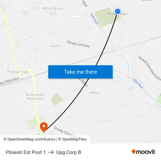 Ploiesti Est Post 1 to Upg Corp B map