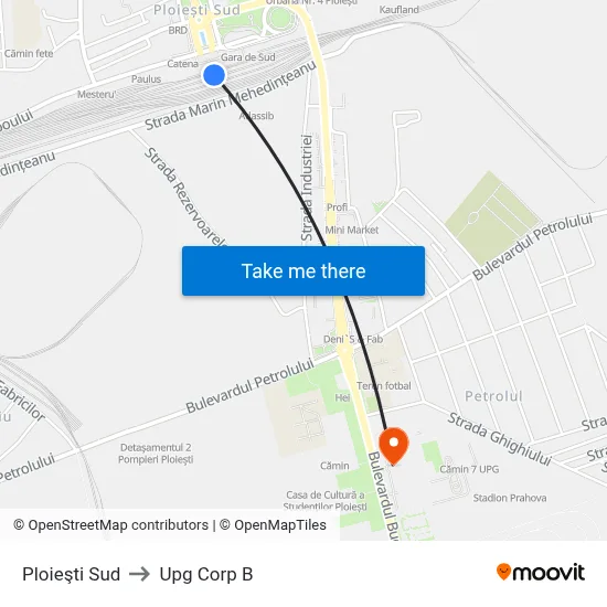 Ploieşti Sud to Upg Corp B map