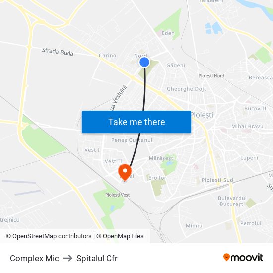 Complex Mic to Spitalul Cfr map