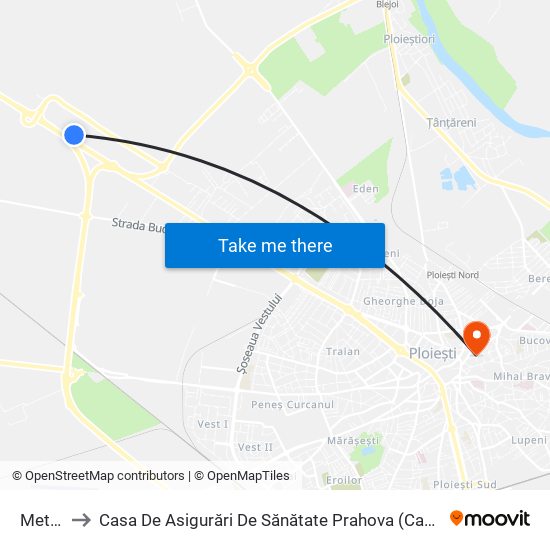 Metro to Casa De Asigurări De Sănătate Prahova (Casph) map