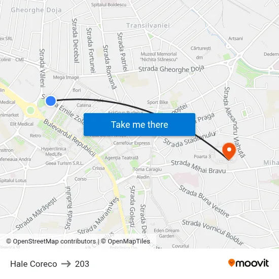 Hale Coreco to 203 map