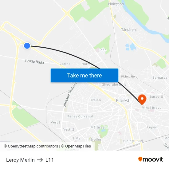 Leroy Merlin to L11 map