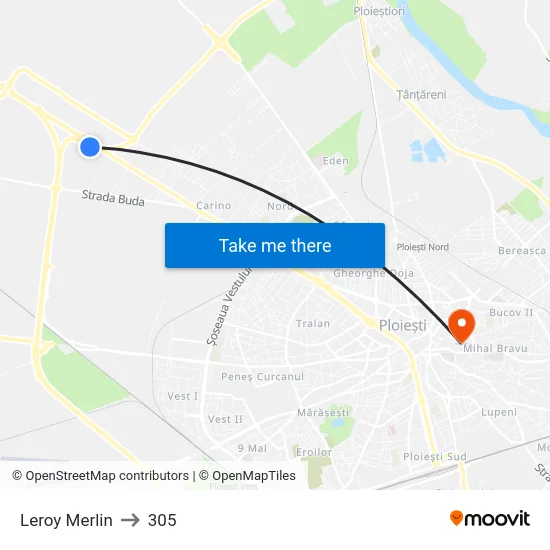 Leroy Merlin to 305 map