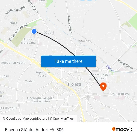Biserica Sfântul Andrei to 306 map
