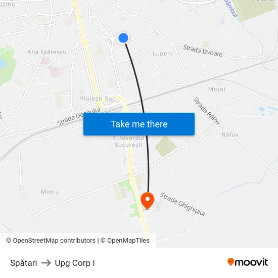 Spătari to Upg Corp I map