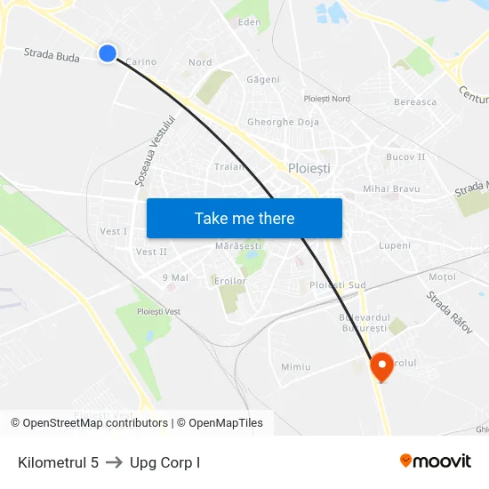 Kilometrul 5 to Upg Corp I map