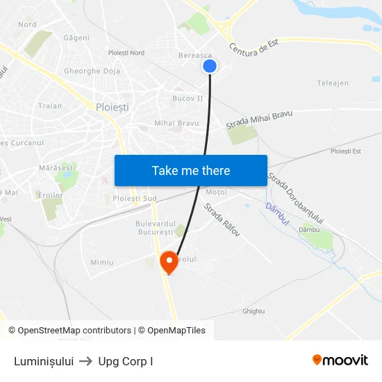 Luminișului to Upg Corp I map