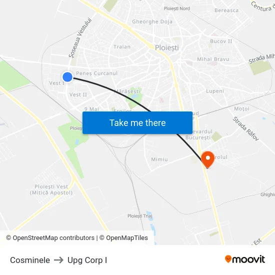 Cosminele to Upg Corp I map
