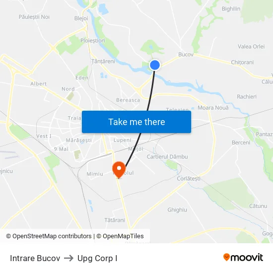 Intrare Bucov to Upg Corp I map