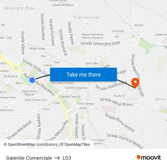Galeriile Comerciale to L03 map