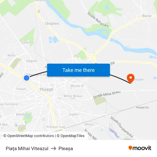Piața Mihai Viteazul to Pleașa map