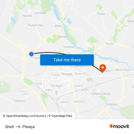 Shell to Pleașa map