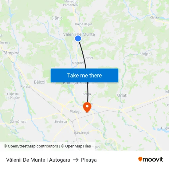 Vălenii De Munte | Autogara to Pleașa map