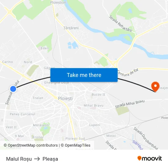 Malul Roșu to Pleașa map