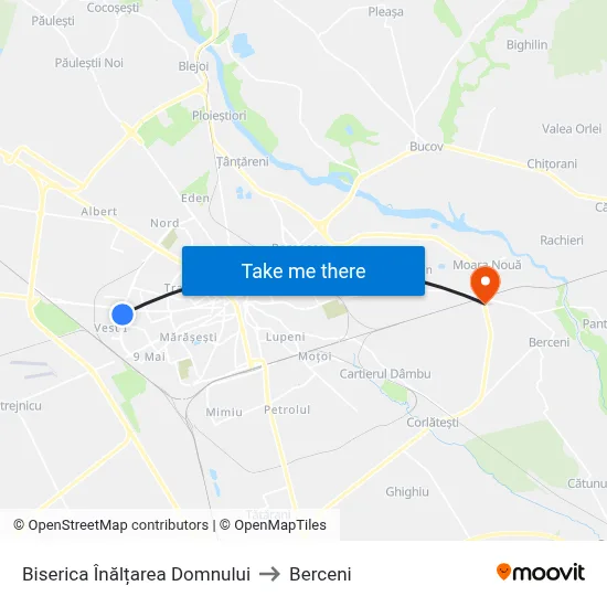 Biserica Înălțarea Domnului to Berceni map