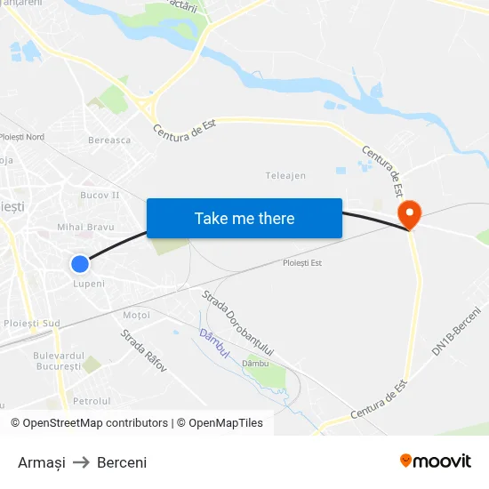 Armași to Berceni map
