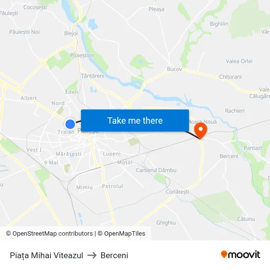 Piața Mihai Viteazul to Berceni map