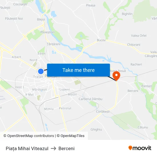 Piața Mihai Viteazul to Berceni map