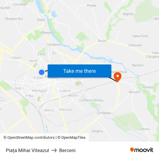 Piața Mihai Viteazul to Berceni map